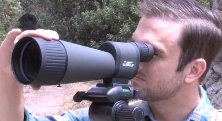 men view with barska  spotting scope