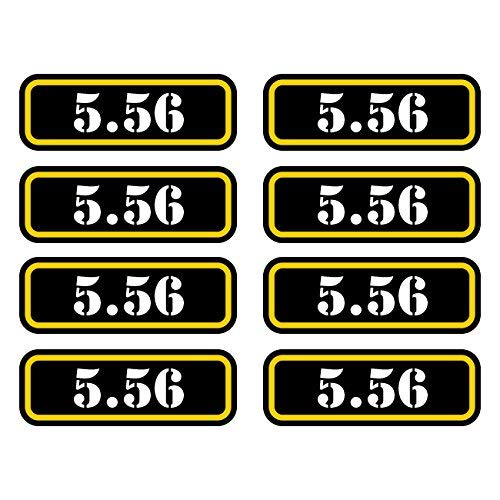 (8X) 5.56 Ammo Can Sticker Set Decal Molon Labe Bullet 556 Type 2 Vinyl Made in USA