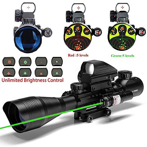 UUQ C4-12X50 Rifle Scope and 4 Tactical Holographic Dot Reflex Sight