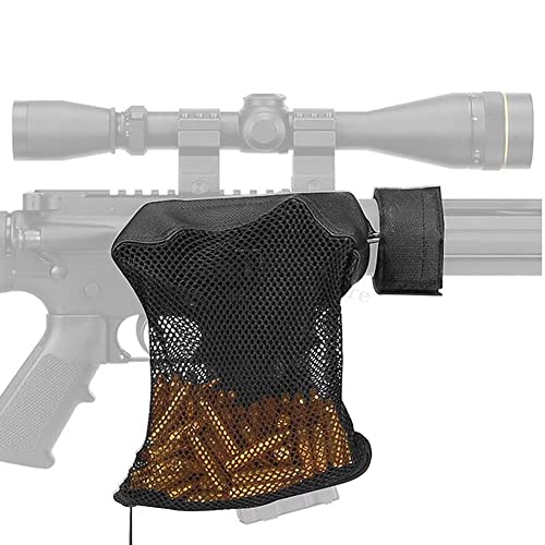 Gotical Tactical Brass Shell Catcher .223 5.56 .308 Ammo Reloads Mesh Trap & Zipper (Black)
